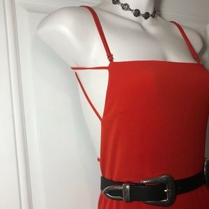 Blood orange wide leg jumpsuit